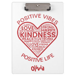 Positive Vibes Positive Life Clipboard Klemmbrett