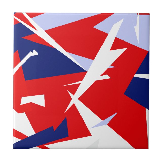Positive Vibes Red Blue White Fliese (Vorderseite)