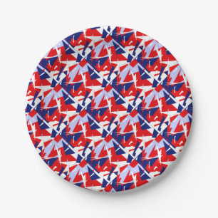Positive Vibes Red Blue White Pappteller