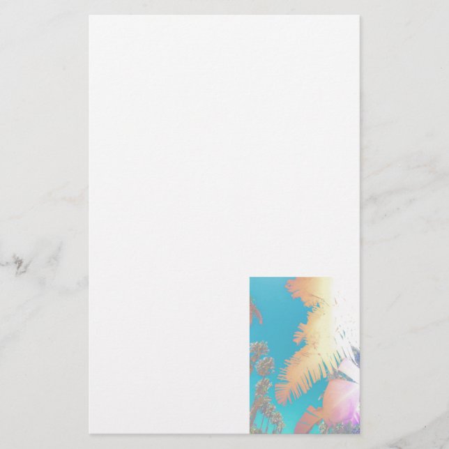 Positive Vibes Tropical Palm Trees Briefpapier (Vorderseite)