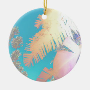 Positive Vibes Tropical Palm Trees Keramik Ornament