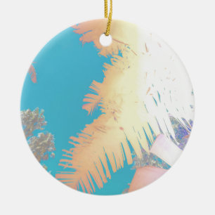 Positive Vibes Tropical Palm Trees Keramik Ornament