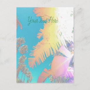 Positive Vibes Tropical Palm Trees Postkarte