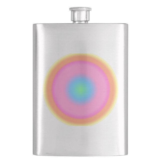 Positive Vibrationen - Farbige Radialstrahlung Flachmann (Vorderseite)