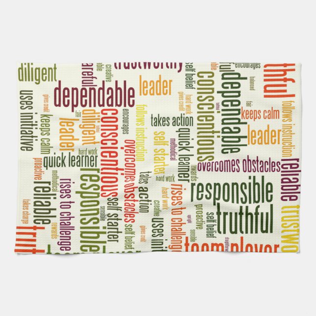 Positive Werte für motivierend Wörter #4 Geschirrtuch (Horizontal)