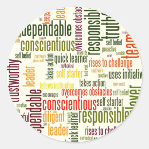 Positive Werte für motivierend Wörter #4 Runder Aufkleber