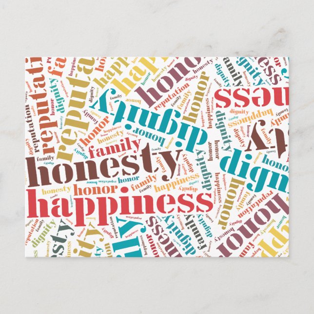 Positive Wörter Postkarte (Vorderseite)