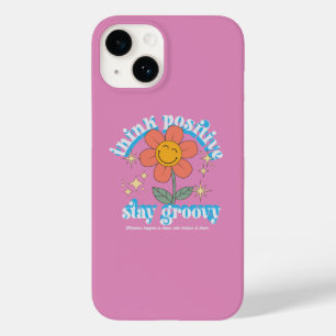 Positiver Bleibe Groovy Slogan Case-Mate iPhone 14 Hülle
