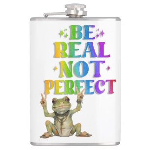 Positiver Boho-Frosch Hippie Flachmann