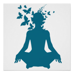 positiver Energiefrieden der Yogameditation des Poster