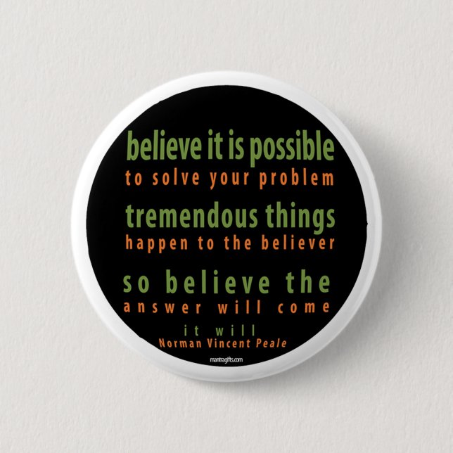 Positiver Gedanken-Knopf Button (Vorderseite)