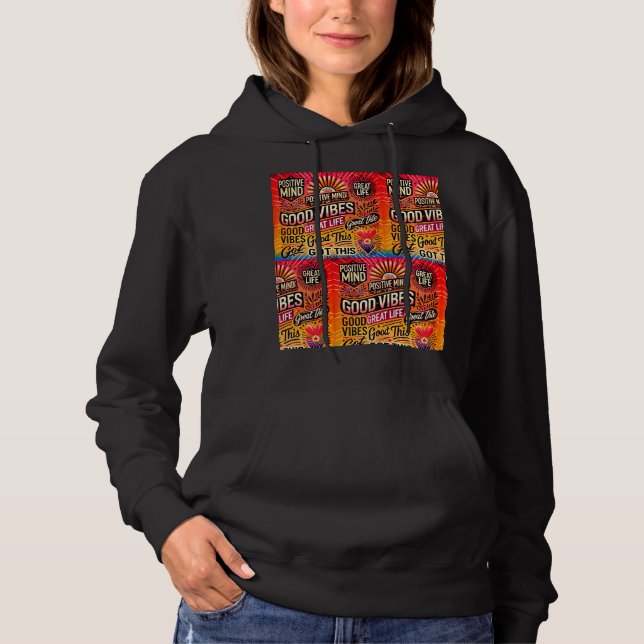 Positiver Geist, Großes Leben, Got dies - Motivier Hoodie (Vorderseite)