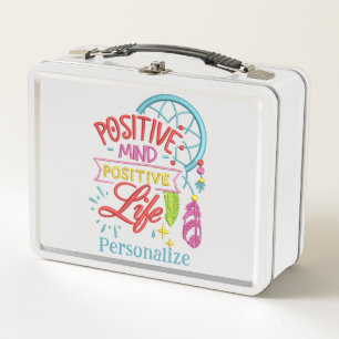 Positiver Geist positive Leben Inspiration Zitat Metall Brotdose
