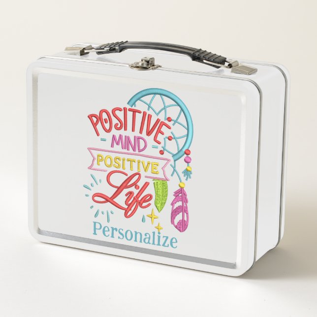 Positiver Geist positive Leben Inspiration Zitat Metall Brotdose (Vorderseite)