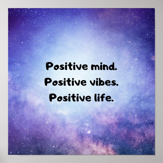 "Positiver Geist, positive Vibes, positives Leben" Poster (Vorne)