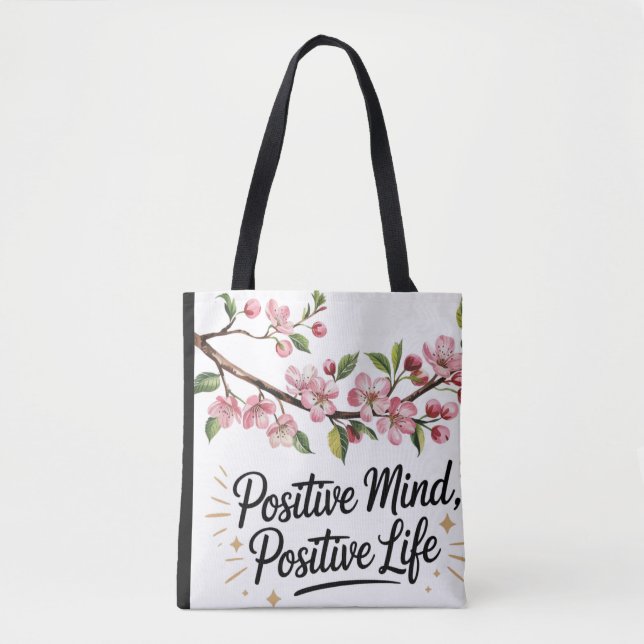 Positiver Geist, positives Leben - Inspirationsflo Tasche (Vorderseite)