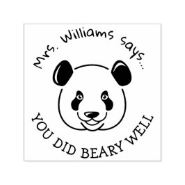 Positiver Lehrer Lob Panda Pun vorgedruckte Briefm Permastempel