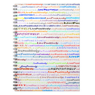 Positiver Live-Text weiß Notizblock