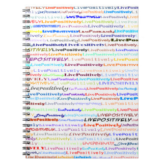 Positiver Live-Text weiß Notizblock