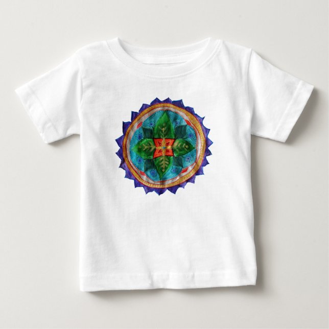 Positiver Mandala Baby Fine Jersey T - Shirt, Whit Baby T-shirt (Vorderseite)