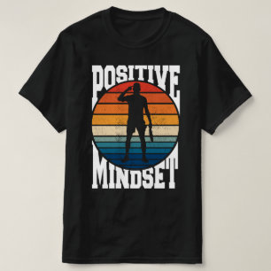 Positiver Mindset Tennis Player Retro Sunset T-Shirt