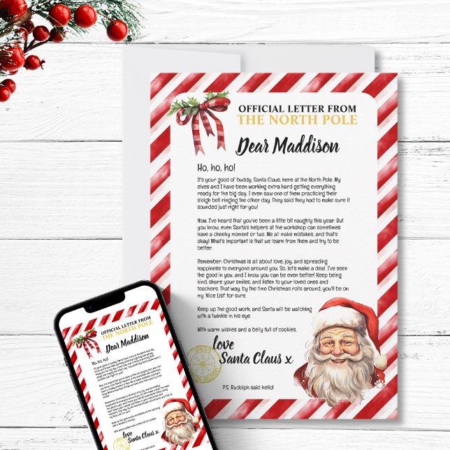 Positiver, Personalisierter, schmutziger Brief des Einladung (Positive Personalized Naughty Letter To Santa  magic north pole  workshop for kids children vintage)