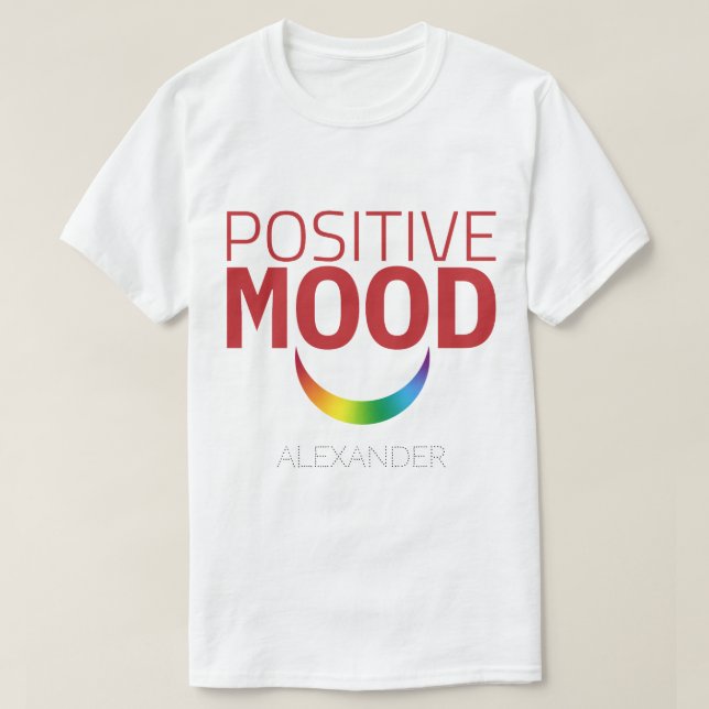 Positiver Smile Red Rainbow GAY LGBT Fun Name T-Shirt (Design vorne)