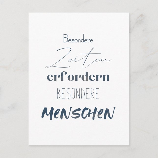 Positiver Spruch Zitat auf einer Postkarte (Vorderseite)