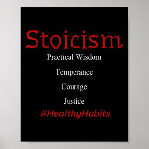 Positiver Stoikismus des Shirts Motivation gesunde Poster