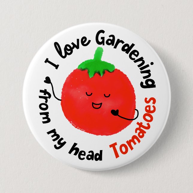 Positiver Tomatenpun - von meinem Kopf Tomaten Button (Vorderseite)