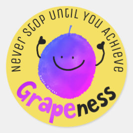 Positiver Traubenpun - Erlangen der Traubenernte Runder Aufkleber