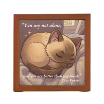 Positiver und friedlicher Katzen-Stiftebehälter