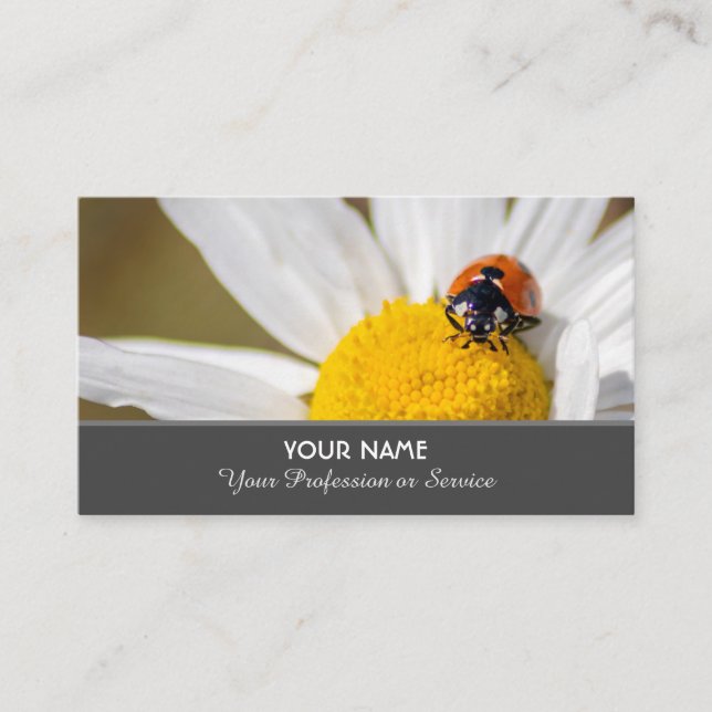 Positiver und glücklicher Ladybug für Zen und Bild Visitenkarte (Vorderseite)