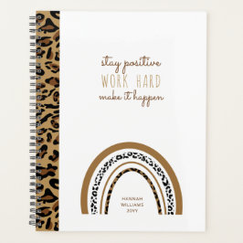 Positiver Zitat Leopard Print Rainbow Planner blei Planer