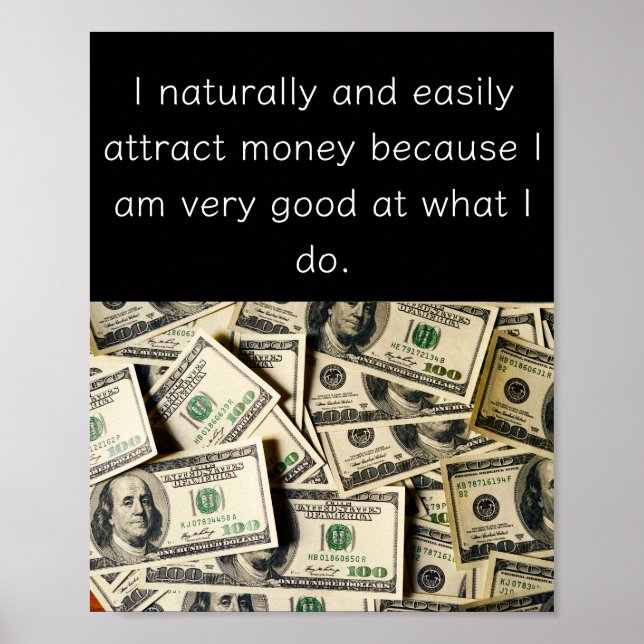 Positives Affirmation Poster - Attracting Money (Vorne)