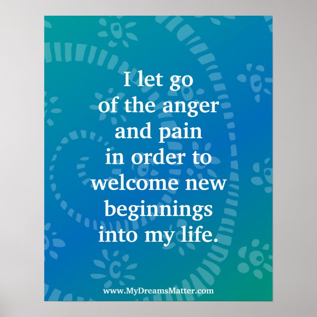 Positives Affirmative Forgiity Anger Management Poster (Vorne)