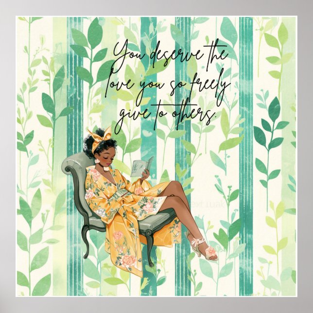 Positives Affirmative Poster der schwarzen Frau (Vorne)