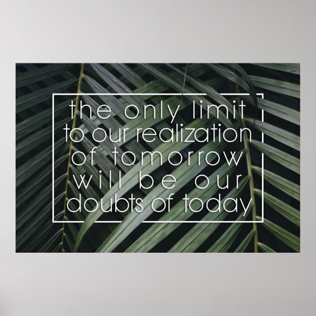 Positives affirmatives Zukunftszitat Wandbild Poster (Vorne)