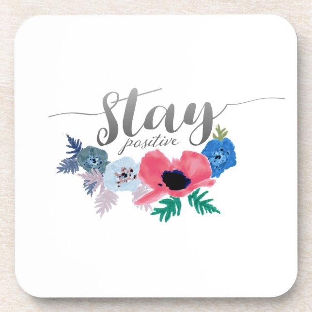 Positives Anführungsschreiben von Blume Getränkeuntersetzer (Vorderseite)