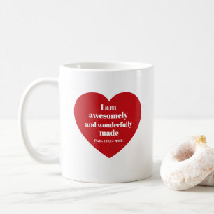 Positives Bibelvers-Zitat rotes Herz Cute Kaffeetasse