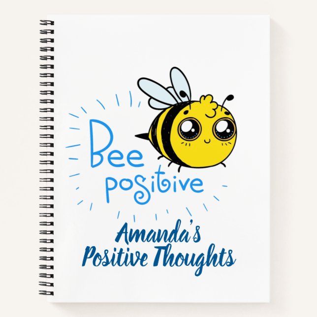Positives Denken Bee Positive Niedliche Biene Notizbuch (Vorderseite)