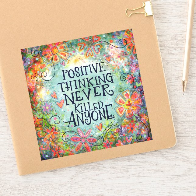 Positives Denken Hübsch florale Trendy Inspirivity Aufkleber (Notizbuch)