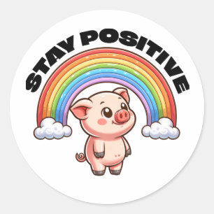 Positives Design der Regenbogenschweißaufkleber bl Runder Aufkleber