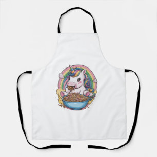 Positives Einhorn mit Frühstücksschale Langarm T-S Schürze