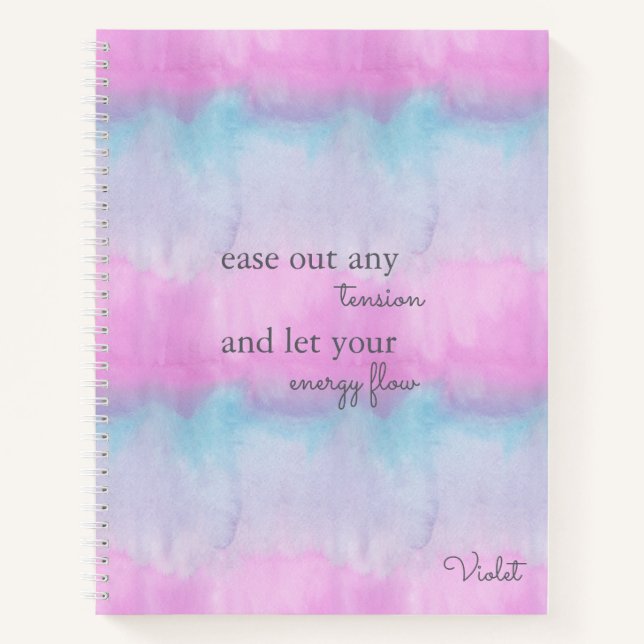 Positives Energieangebot Personalisiert rosa Wasse Notizbuch (Vorderseite)