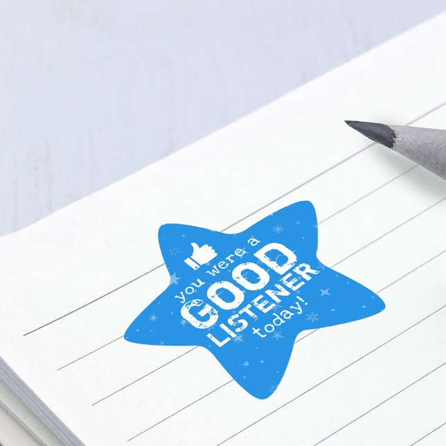 Positives Feedback Good Listener Teacher Stern-Aufkleber (Positive Feedback Good Listener Teacher Star Sticker)