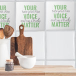 Positives Grün Ihre Stimme Matter Motivation Zitat Fliese<br><div class="desc">Positives Grün Ihre Stimme Matter Motivation Zitat</div>