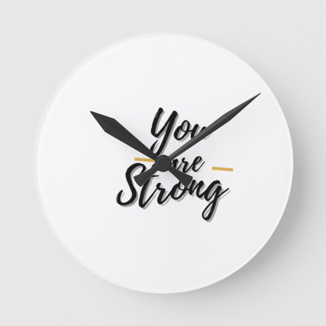 Positives Motivierend Design Runde Wanduhr (Vorderseite)