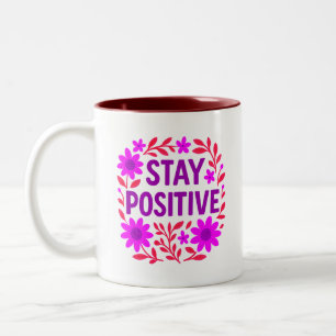 Positives Motivierend Zitat aus der Blüte bleibe Zweifarbige Tasse