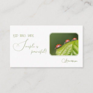 Positives motivierend Zitat mit kleinen Ladybugs Visitenkarte